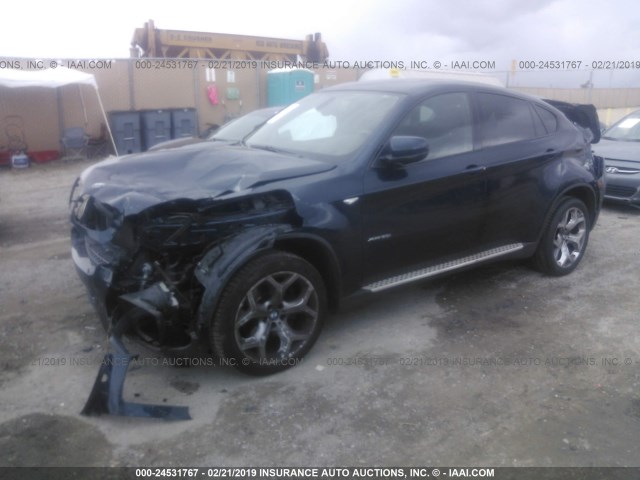 5UXFG8C52DL591821 - 2013 BMW X6 XDRIVE50I Dark Blue photo 2