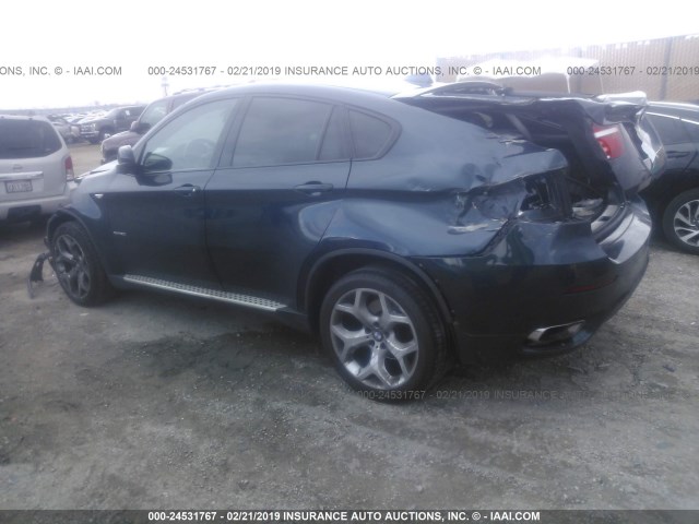 5UXFG8C52DL591821 - 2013 BMW X6 XDRIVE50I Dark Blue photo 3