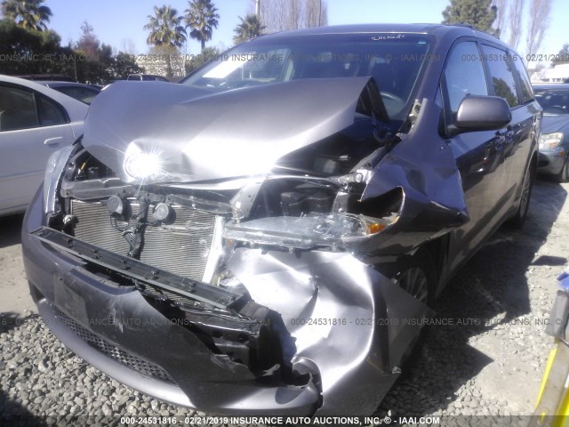 5TDYK3DCXFS538973 - 2015 TOYOTA SIENNA XLE/LIMITED GRAY photo 2