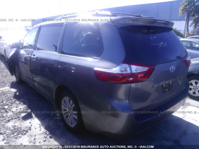 5TDYK3DCXFS538973 - 2015 TOYOTA SIENNA XLE/LIMITED GRAY photo 3