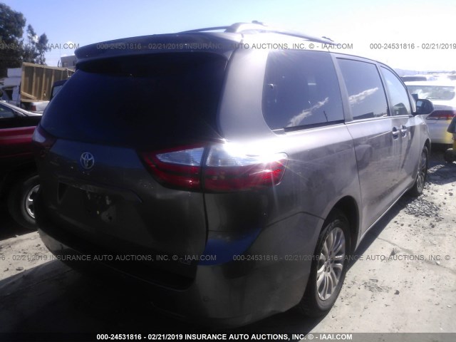 5TDYK3DCXFS538973 - 2015 TOYOTA SIENNA XLE/LIMITED GRAY photo 4