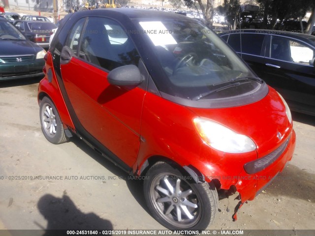 WMEEJ31XX8K133799 - 2008 SMART FORTWO PURE/PASSION RED photo 1