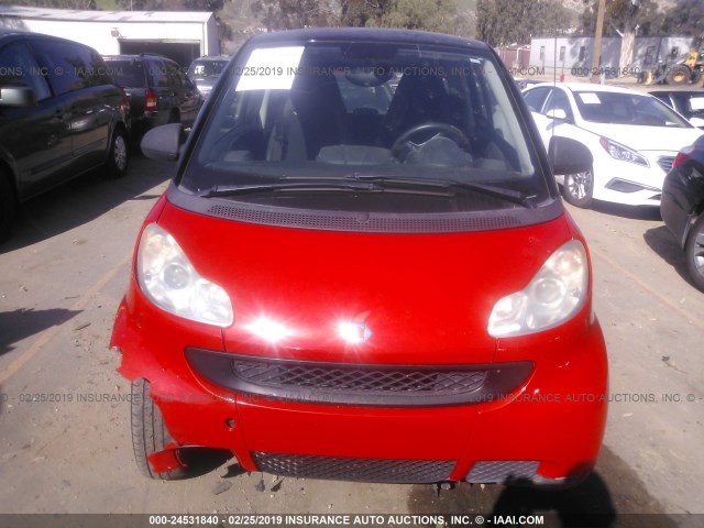 WMEEJ31XX8K133799 - 2008 SMART FORTWO PURE/PASSION RED photo 6