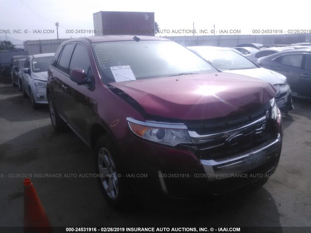 2FMDK3JC1CBA49762 - 2012 FORD EDGE SEL RED photo 1