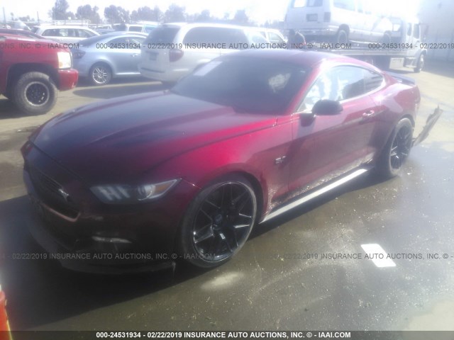 1FA6P8CFXG5203016 - 2016 FORD MUSTANG GT RED photo 2