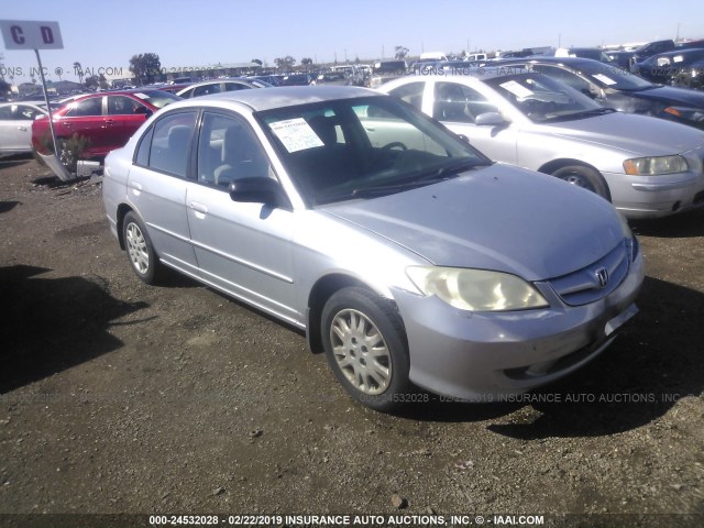 2HGES16595H566588 - 2005 HONDA CIVIC LX SILVER photo 1