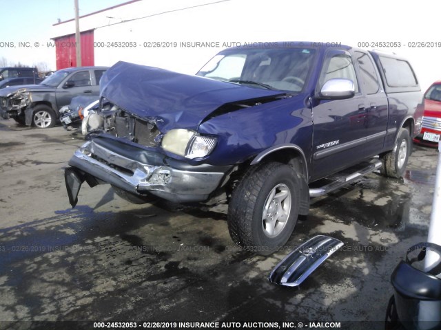 5TBBT441XYS050769 - 2000 TOYOTA TUNDRA ACCESS CAB/ACCESS CAB SR5 PURPLE photo 2