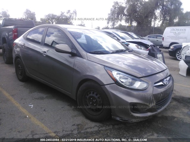 KMHCT4AE6EU619705 - 2014 HYUNDAI ACCENT GLS/GS GRAY photo 1