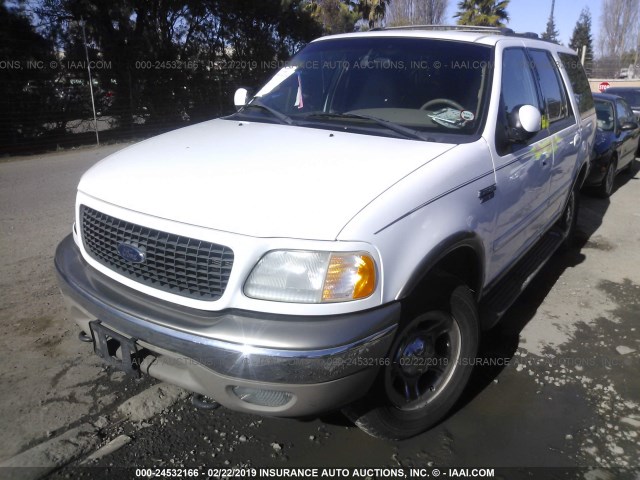 1FMPU18L81LA59638 - 2001 FORD EXPEDITION EDDIE BAUER WHITE photo 2