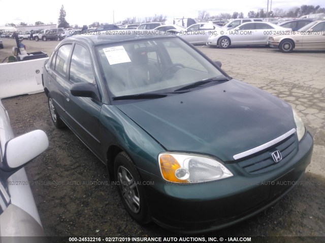 2HGES16311H935999 - 2001 HONDA CIVIC DX GREEN photo 1