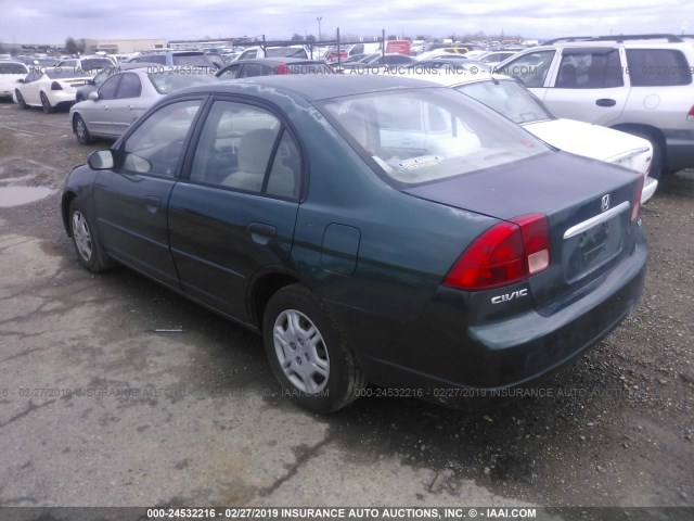 2HGES16311H935999 - 2001 HONDA CIVIC DX GREEN photo 3