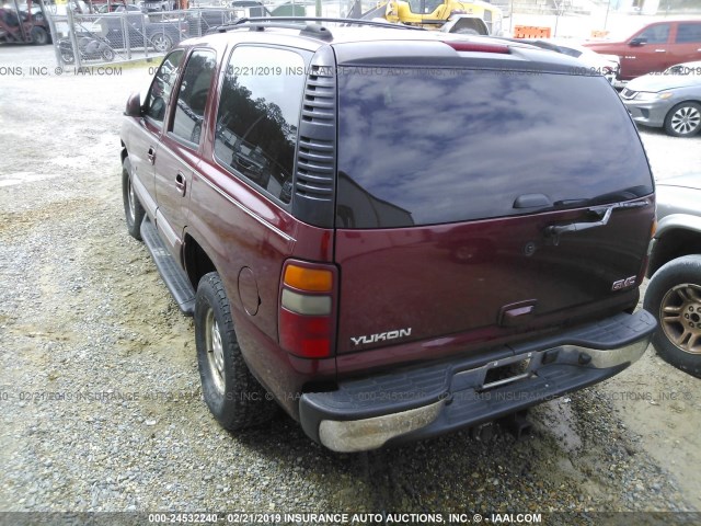 1GKEC13ZX3J338893 - 2003 GMC YUKON MAROON photo 3