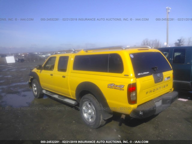 1N6MD29Y72C325611 - 2002 NISSAN FRONTIER CREW CAB SC YELLOW photo 3