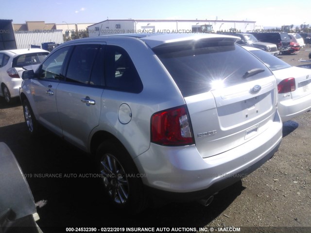 2FMDK3JC3BBB38957 - 2011 FORD EDGE SEL SILVER photo 3