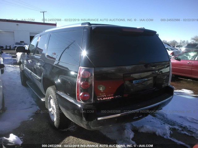 1GKFK66877J167730 - 2007 GMC YUKON XL DENALI BLACK photo 3