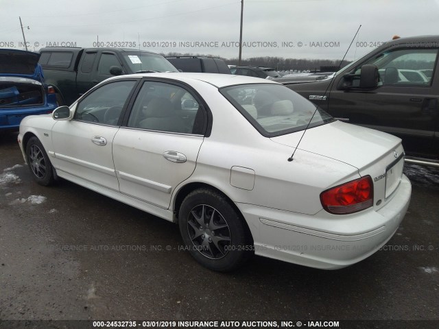 KMHWF25S93A826306 - 2003 HYUNDAI SONATA GL WHITE photo 3