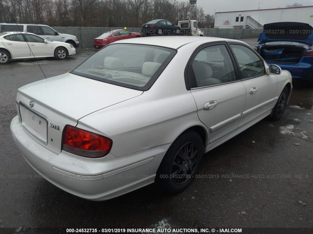 KMHWF25S93A826306 - 2003 HYUNDAI SONATA GL WHITE photo 4