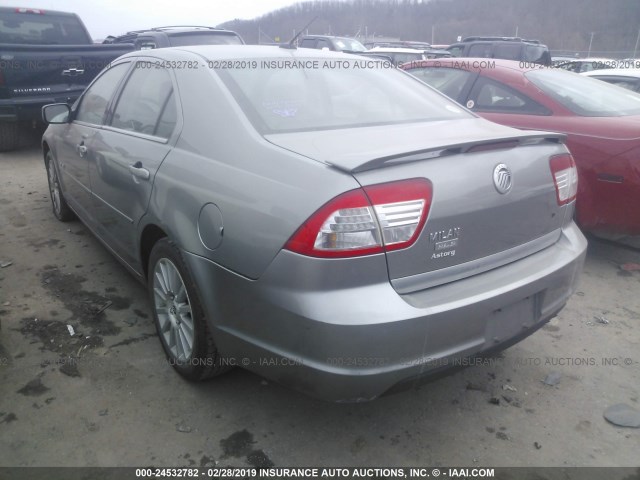 3MEHM08Z58R619021 - 2008 MERCURY MILAN PREMIER GRAY photo 3