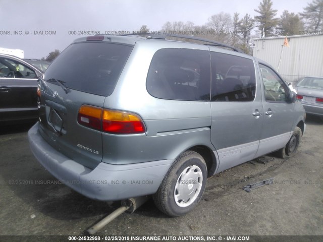 4T3ZF13CXWU009617 - 1998 TOYOTA SIENNA LE/XLE BLUE photo 4