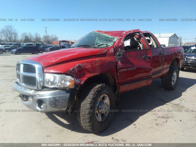 3D7KS28C05G833769 - 2005 DODGE RAM 2500 ST/SLT RED photo 2