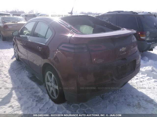 1G1RH6E44EU140074 - 2014 CHEVROLET VOLT BURGUNDY photo 3