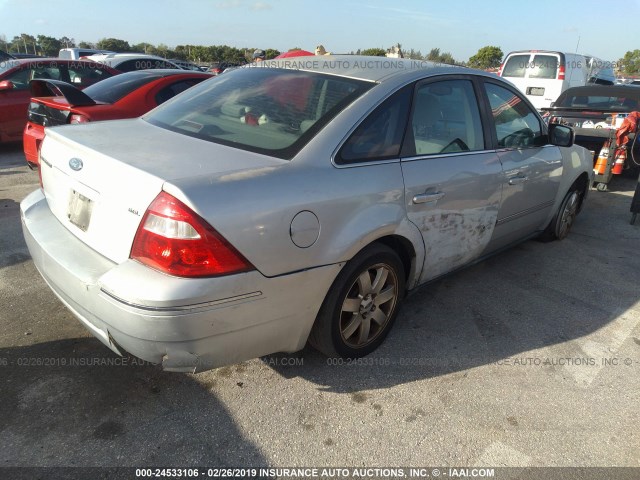 1FAFP24155G181525 - 2005 FORD FIVE HUNDRED SEL SILVER photo 4