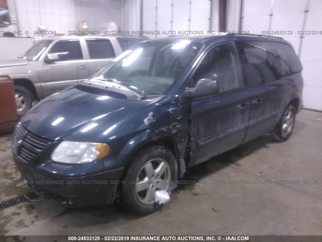 2D4GP44L57R254831 - 2007 DODGE GRAND CARAVAN SXT BLUE photo 2