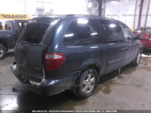 2D4GP44L57R254831 - 2007 DODGE GRAND CARAVAN SXT BLUE photo 4