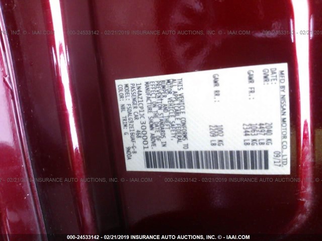 1N4AZ1CP1JC300001 - 2018 NISSAN LEAF S/SV/SL RED photo 9