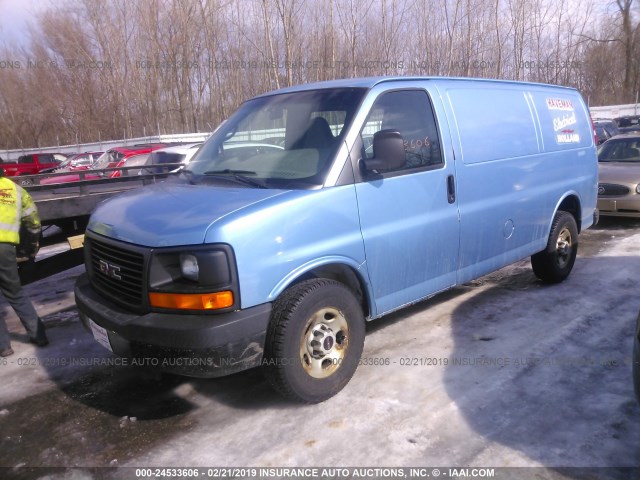 1GTGG25U151150265 - 2005 GMC SAVANA G2500 BLUE photo 2