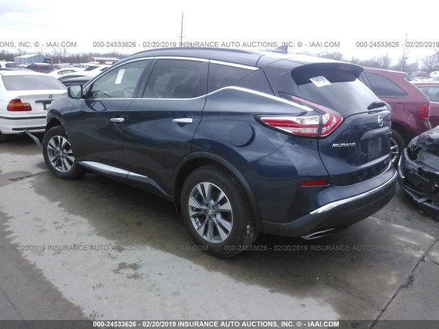 5N1AZ2MGXJN141915 - 2018 NISSAN MURANO S/SL/SV/PLATINUM BLUE photo 3