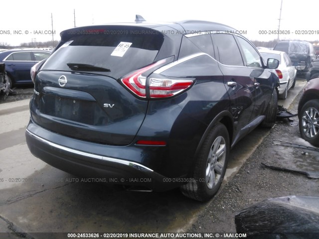 5N1AZ2MGXJN141915 - 2018 NISSAN MURANO S/SL/SV/PLATINUM BLUE photo 4