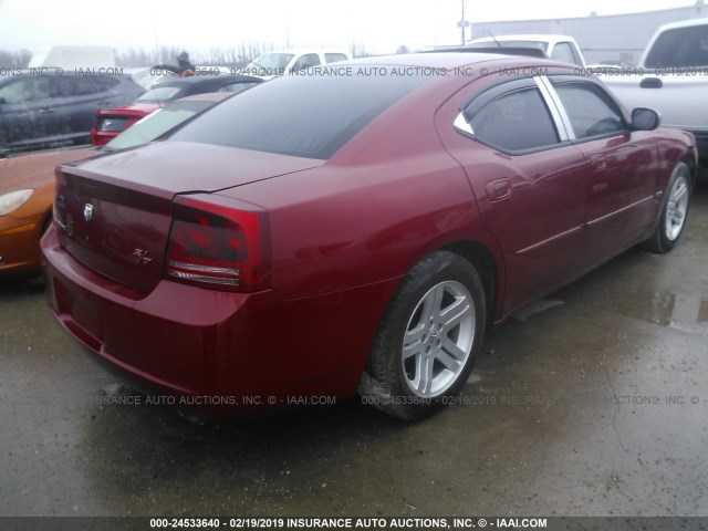 2B3KA53HX6H353792 - 2006 DODGE CHARGER R/T RED photo 4