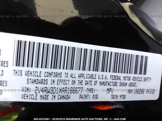 2V4RW3D1XAR166677 - 2010 VOLKSWAGEN ROUTAN SE BLACK photo 9