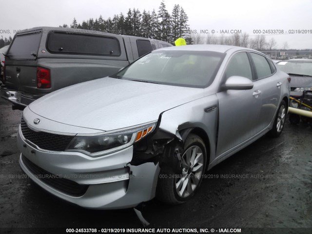 5XXGT4L36HG167802 - 2017 KIA OPTIMA LX SILVER photo 2