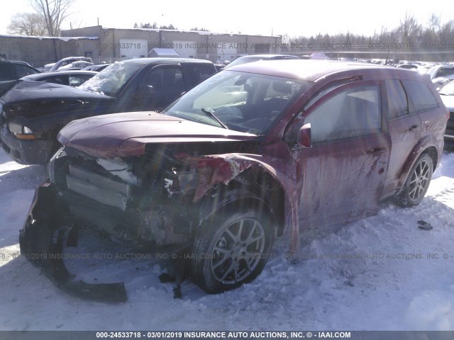 3C4PDCEG6JT473447 - 2018 DODGE JOURNEY GT RED photo 2