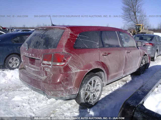 3C4PDCEG6JT473447 - 2018 DODGE JOURNEY GT RED photo 4