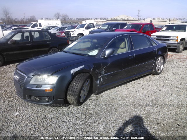 WAUMV44E27N018221 - 2007 AUDI A8 L QUATTRO BLUE photo 2