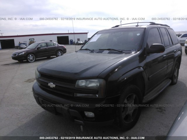 1GNDS13S752353806 - 2005 CHEVROLET TRAILBLAZER LS/LT BLACK photo 2