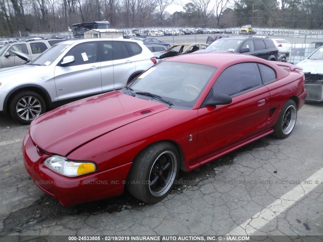 1FALP42D7SF222959 - 1995 FORD MUSTANG COBRA SVT RED photo 2