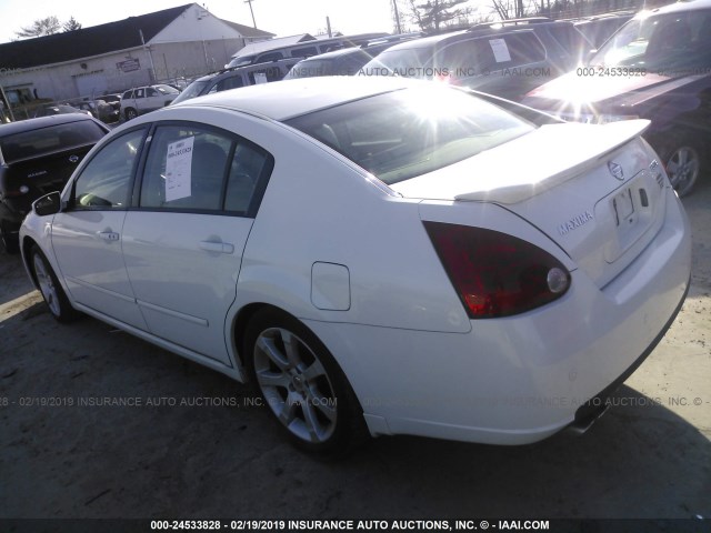 1N4BA41E57C808253 - 2007 NISSAN MAXIMA SE/SL WHITE photo 3