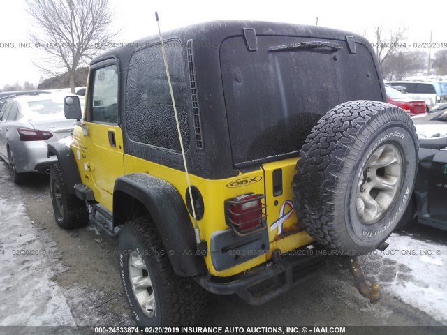 1J4FA49S9YP761884 - 2000 JEEP WRANGLER / TJ SPORT YELLOW photo 3