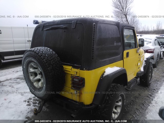 1J4FA49S9YP761884 - 2000 JEEP WRANGLER / TJ SPORT YELLOW photo 4