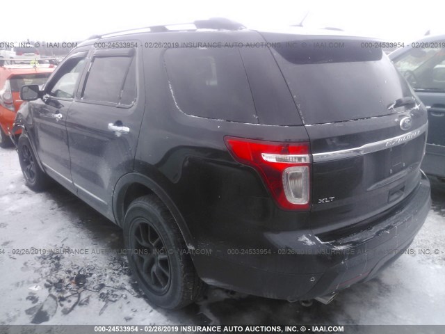 1FM5K8D86DGC90431 - 2013 FORD EXPLORER XLT BLACK photo 3