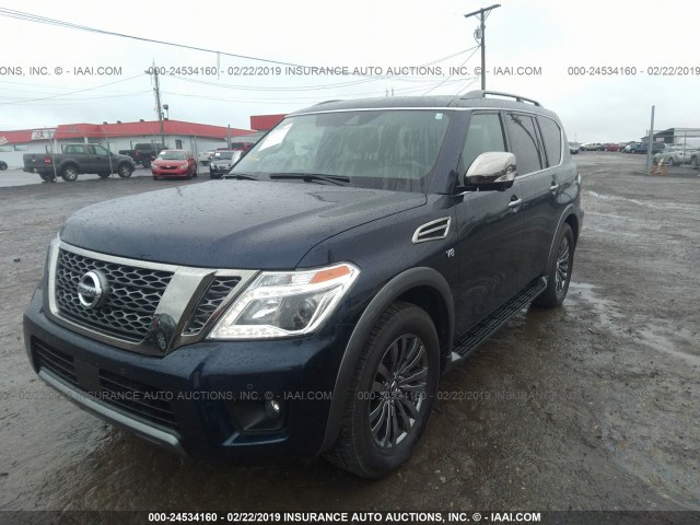 JN8AY2NE0J9730005 - 2018 NISSAN ARMADA PLATINUM BLUE photo 2