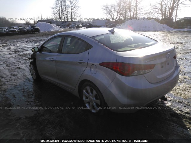 5NPDH4AE9DH241219 - 2013 HYUNDAI ELANTRA GLS/LIMITED SILVER photo 3