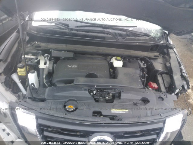 5N1DR2MN3HC610103 - 2017 NISSAN PATHFINDER S/SV/SL/PLATINUM GRAY photo 10