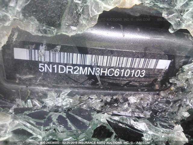 5N1DR2MN3HC610103 - 2017 NISSAN PATHFINDER S/SV/SL/PLATINUM GRAY photo 9