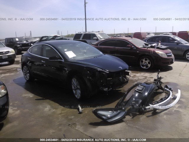 5YJ3E1EA7JF019833 - 2018 TESLA MODEL 3 BLACK photo 1