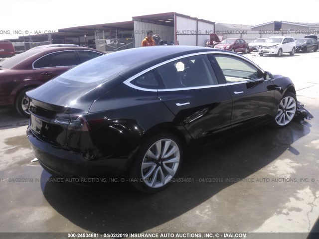 5YJ3E1EA7JF019833 - 2018 TESLA MODEL 3 BLACK photo 4